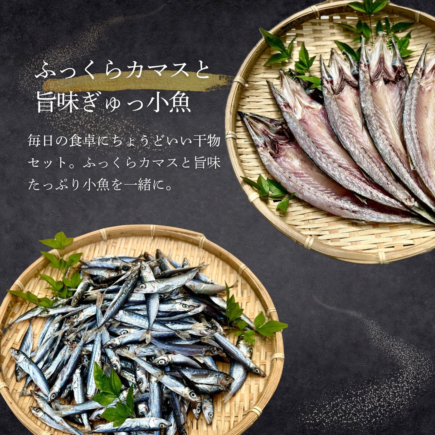 【海の精×天日干し】無添加干物セット（カマス・小魚）